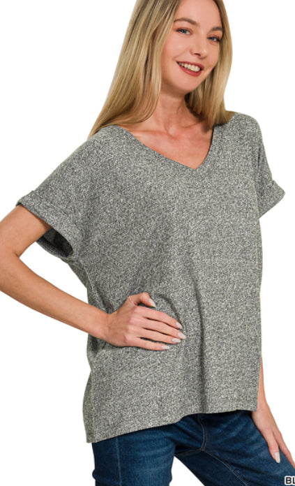 New Zenana Black blend Size S Short Sleeve Tee