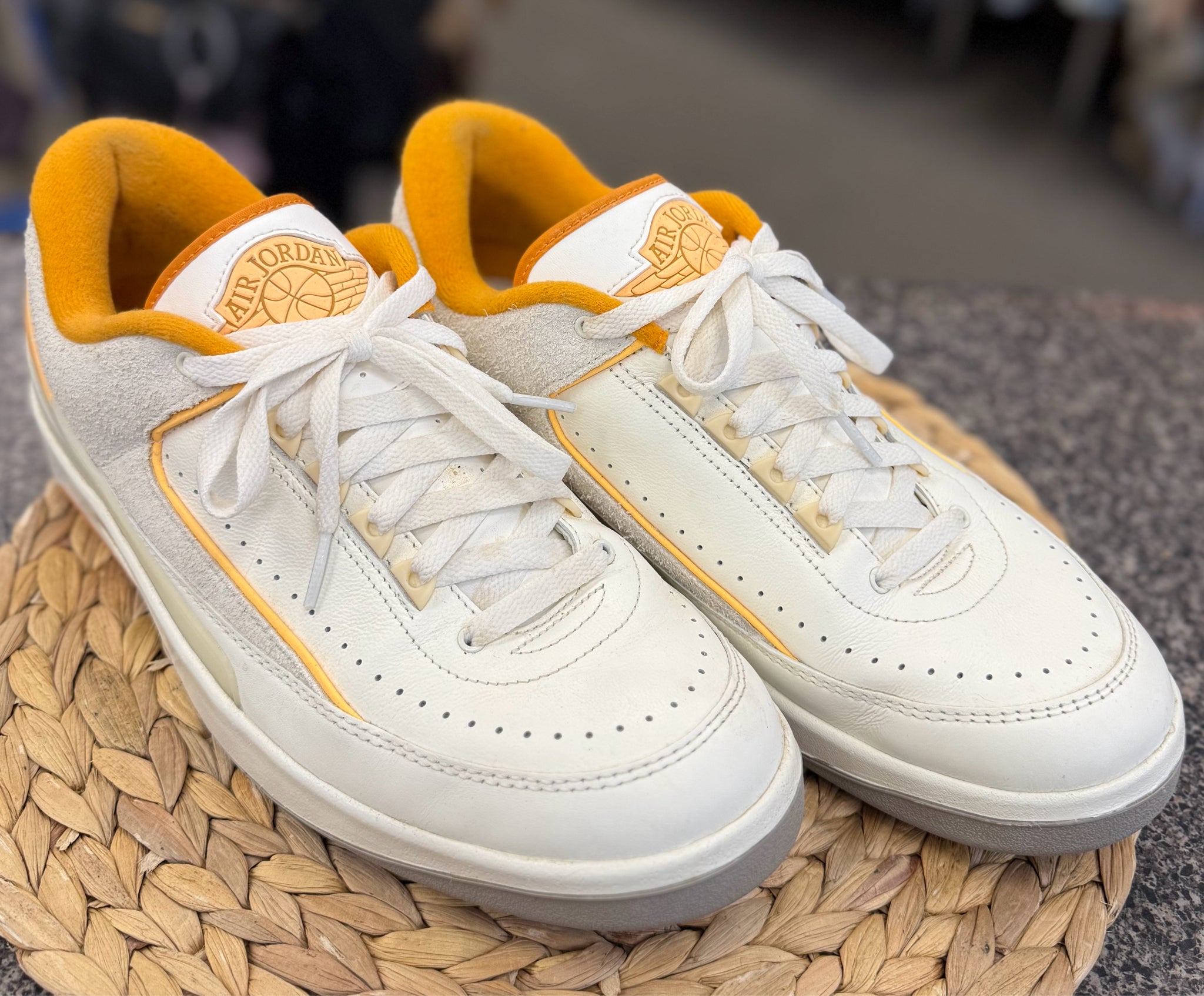 Pre-owned AIR JORDAN Off white Peach Trim SHOE SIZE 11.5 MENS Designer Sneaker