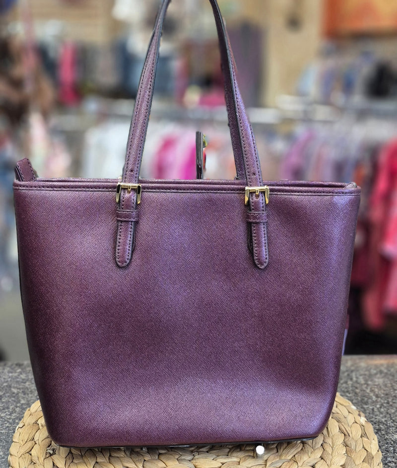 Pre-owned MICHAEL KORS Burgundy Sparkle Shoulder Designer Purse