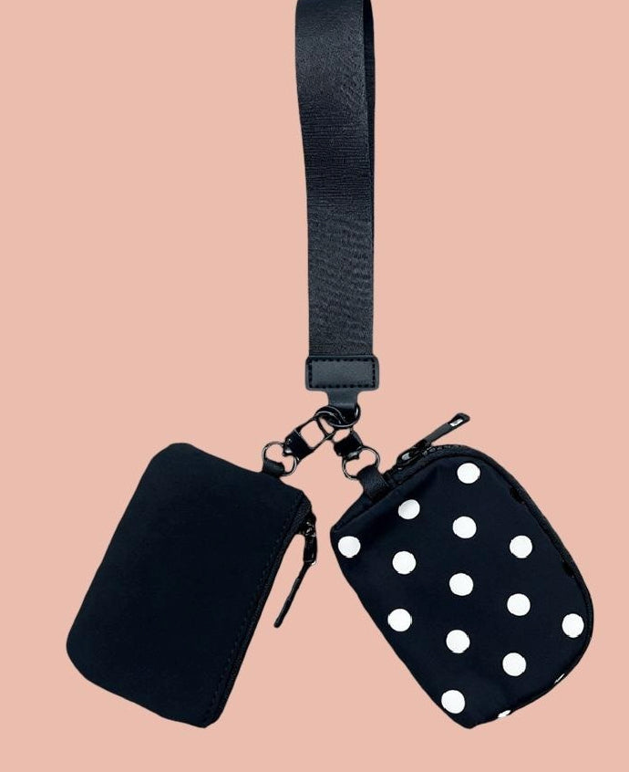New Zenana Black Polka Keychain