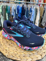 Pre-owned BROOKS Navy Multi Trim Size 8 Designer Sneaker