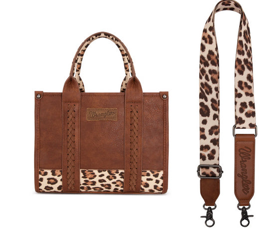 New WRANGLER Brown Leopard Trim M Purse