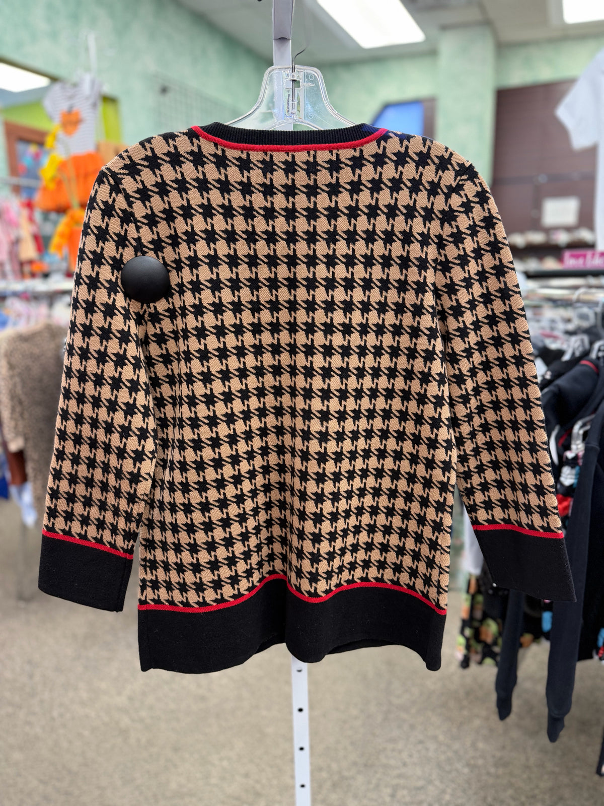 Pre-owned KARL LAGERFELD Black check Tan Size M Long Sleeve Sweater