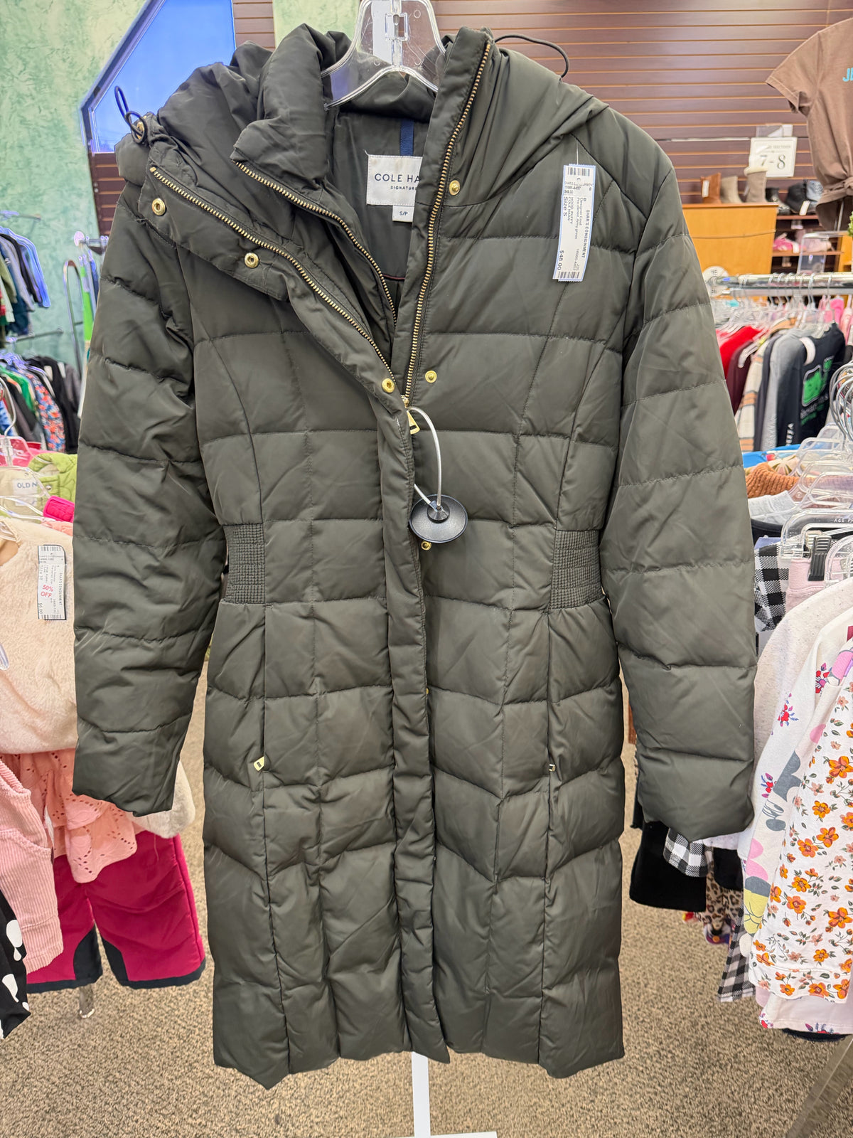 Pre-owned COLE HAAN Army green Size: S Designer Coat