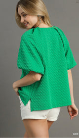 New UMGEE Green Size S Short Sleeve Blouse