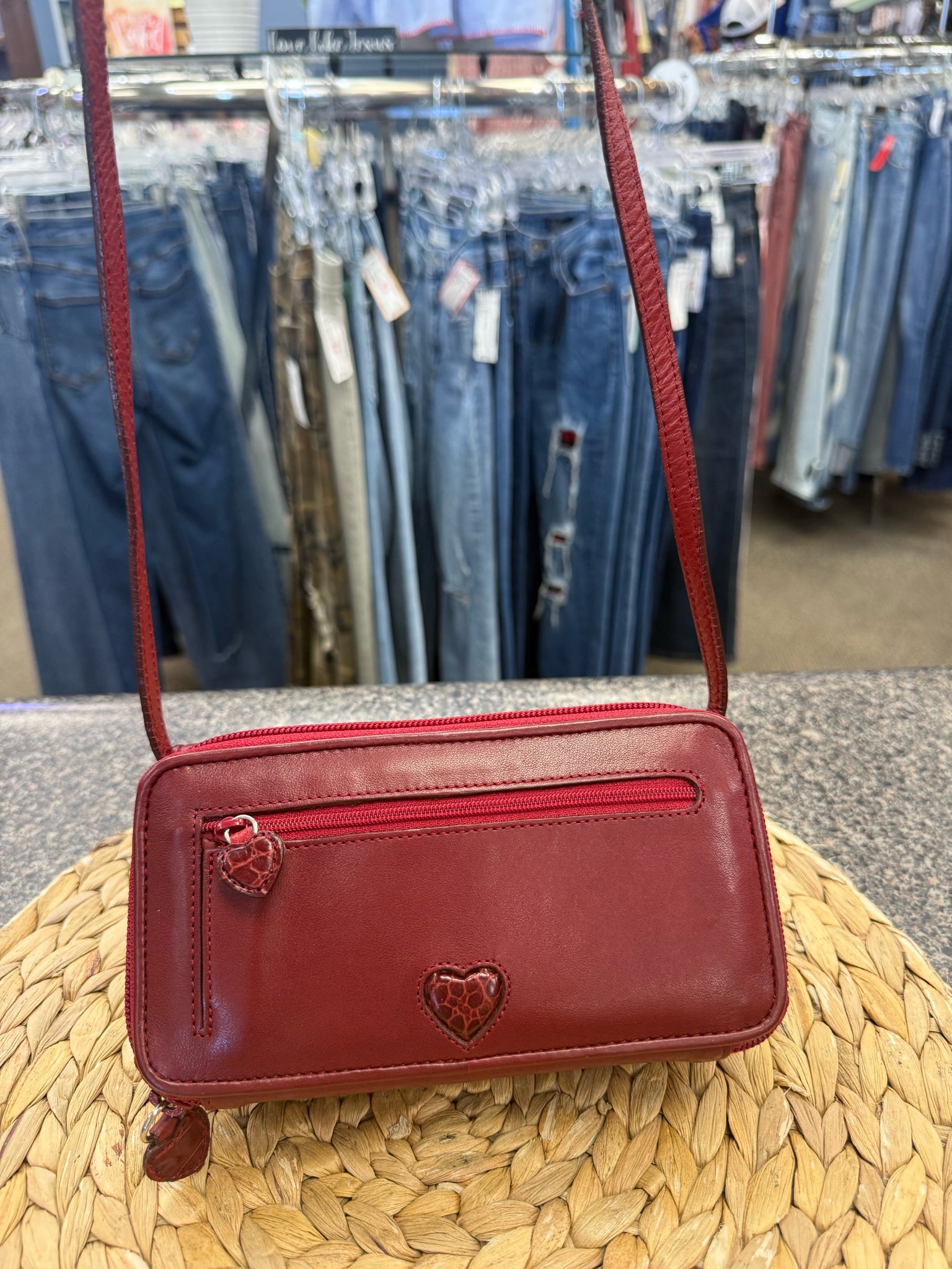 Pre-owned BRIGHTON DEEP RED Animal S Crossbody Purse