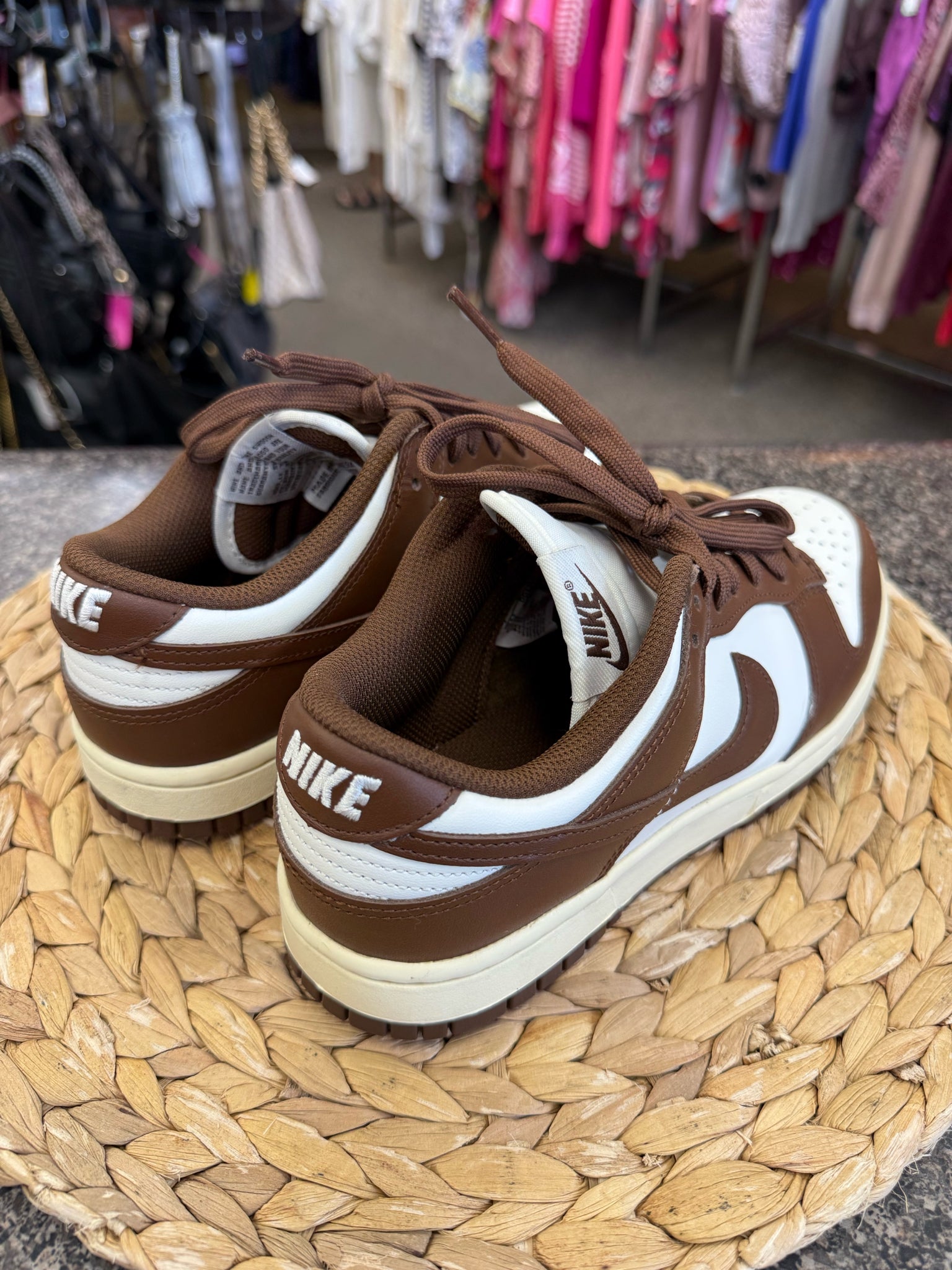 Pre-owned NIKE Brown White Trim Size 7 Designer Sneaker