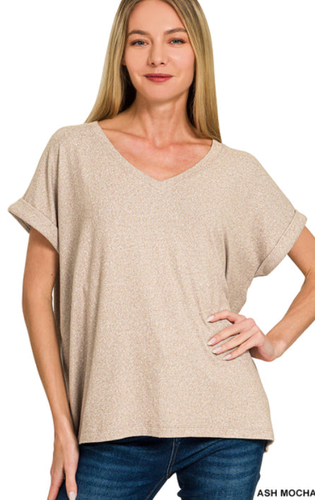 New Zenana Tan blend Size S Short Sleeve Tee