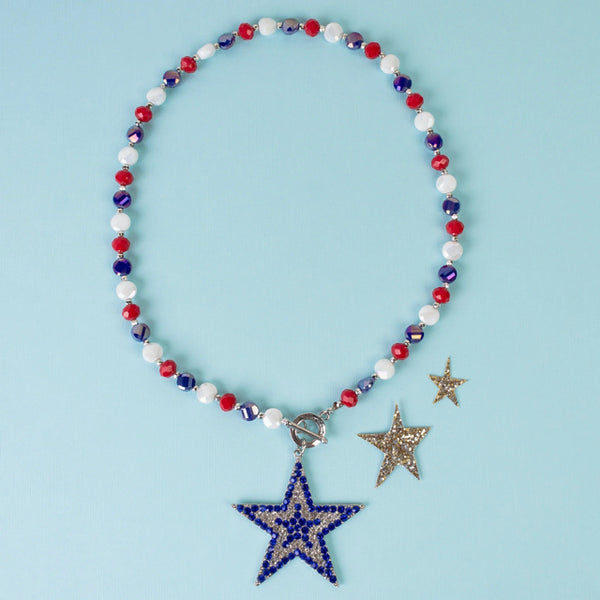 New YF Red Blue Necklace