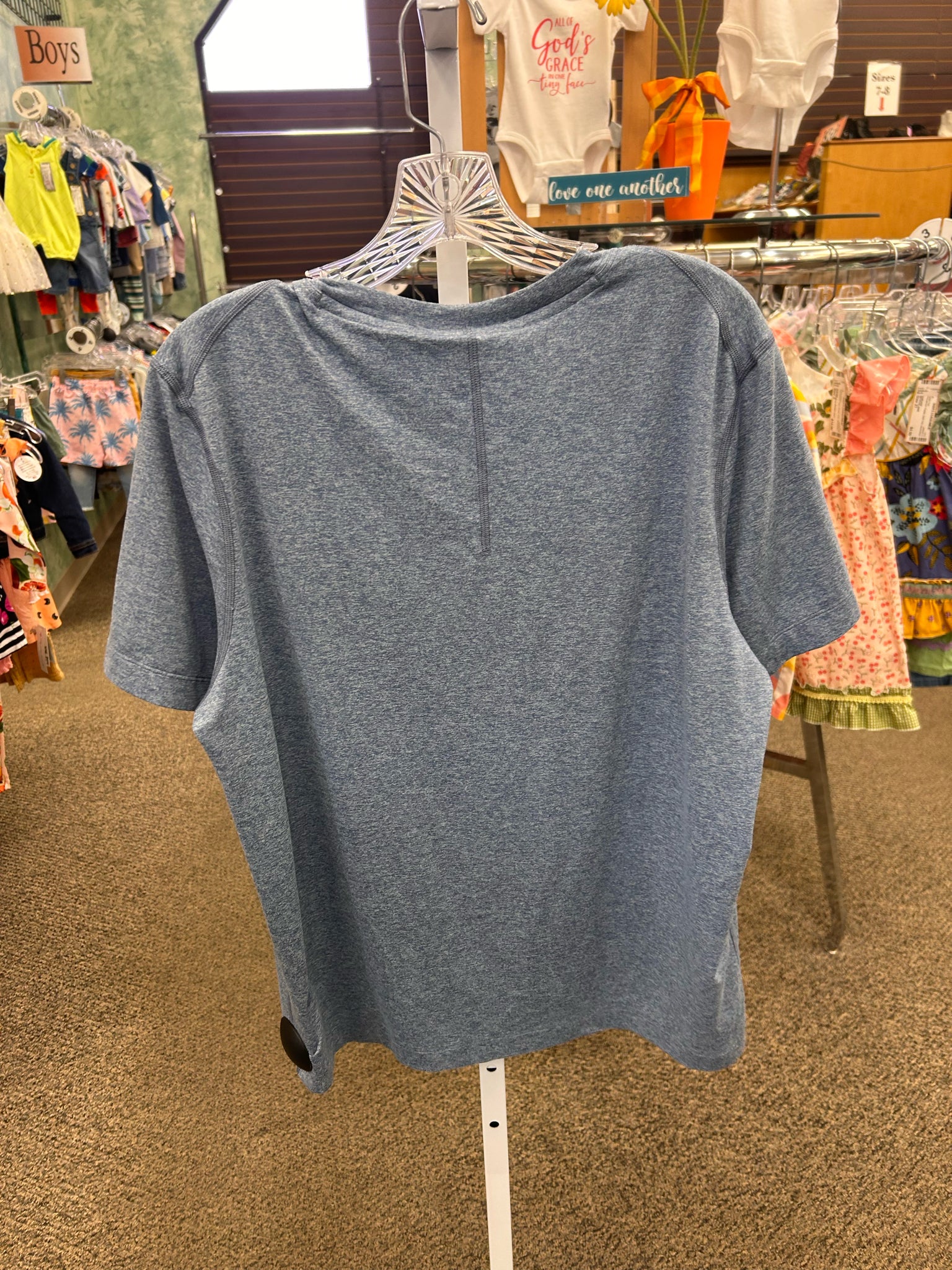 Pre-owned Lululemon Blue blend Men Size M Short Sleeve MENS Shirts
