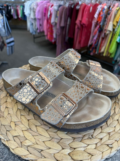 Pre-owned BIRKENSTOCK Gold animal Size 10 Designer Sandal