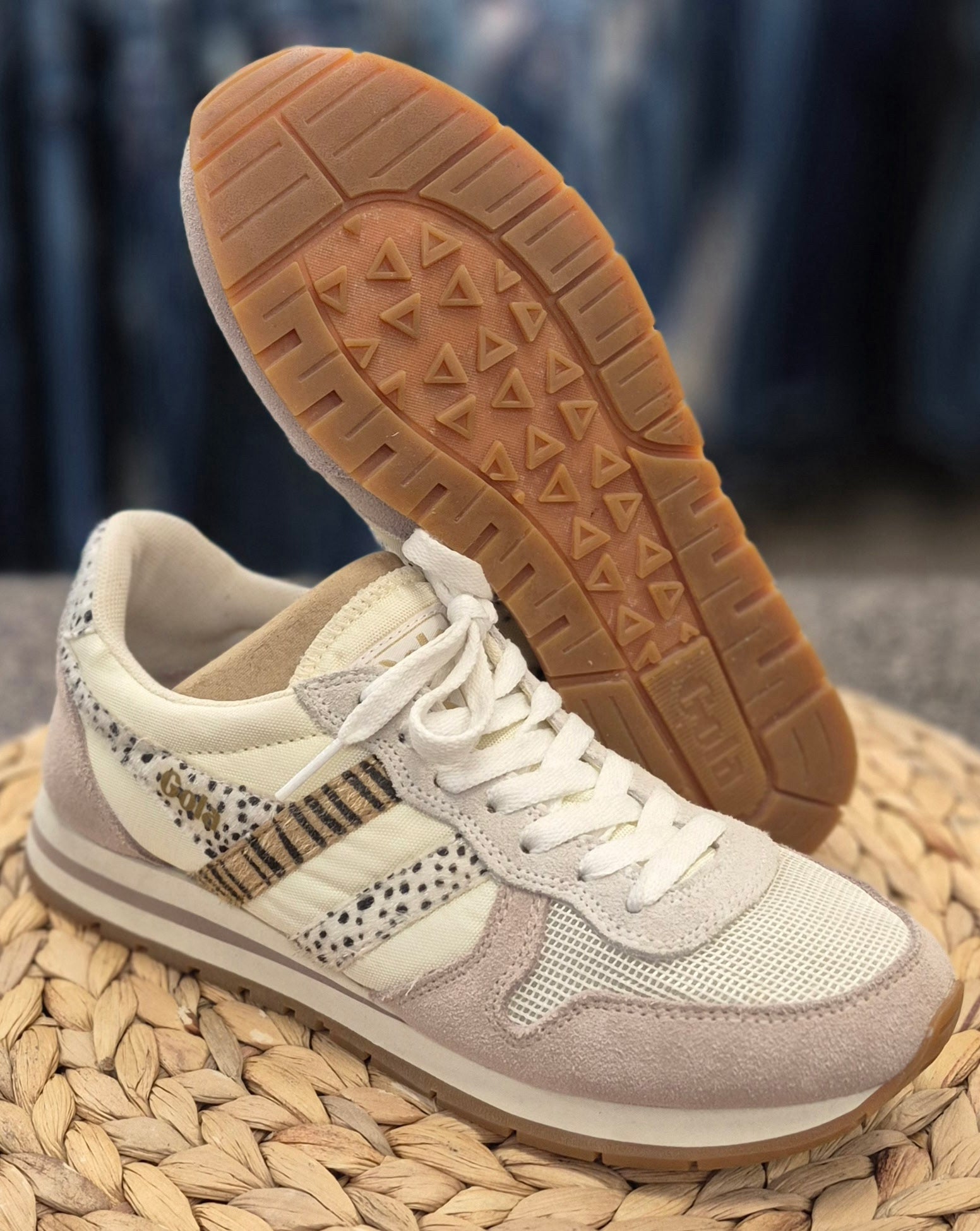 Pre-owned Gola Gray Trim Animal Trim Size 8 Designer Sneaker