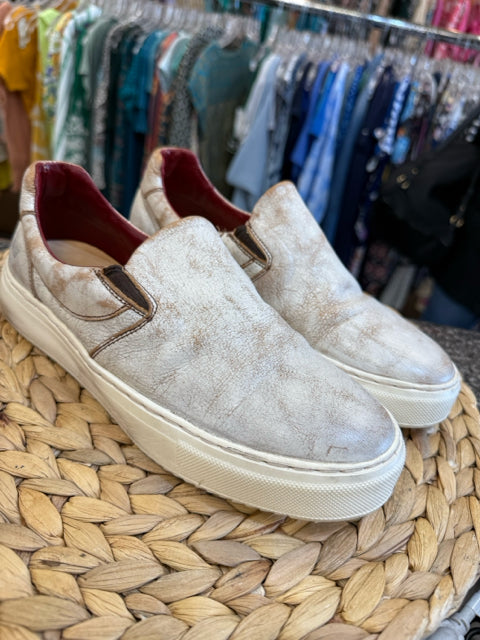 Pre-owned BED STU White blend Tan Size 7 Designer Shoe