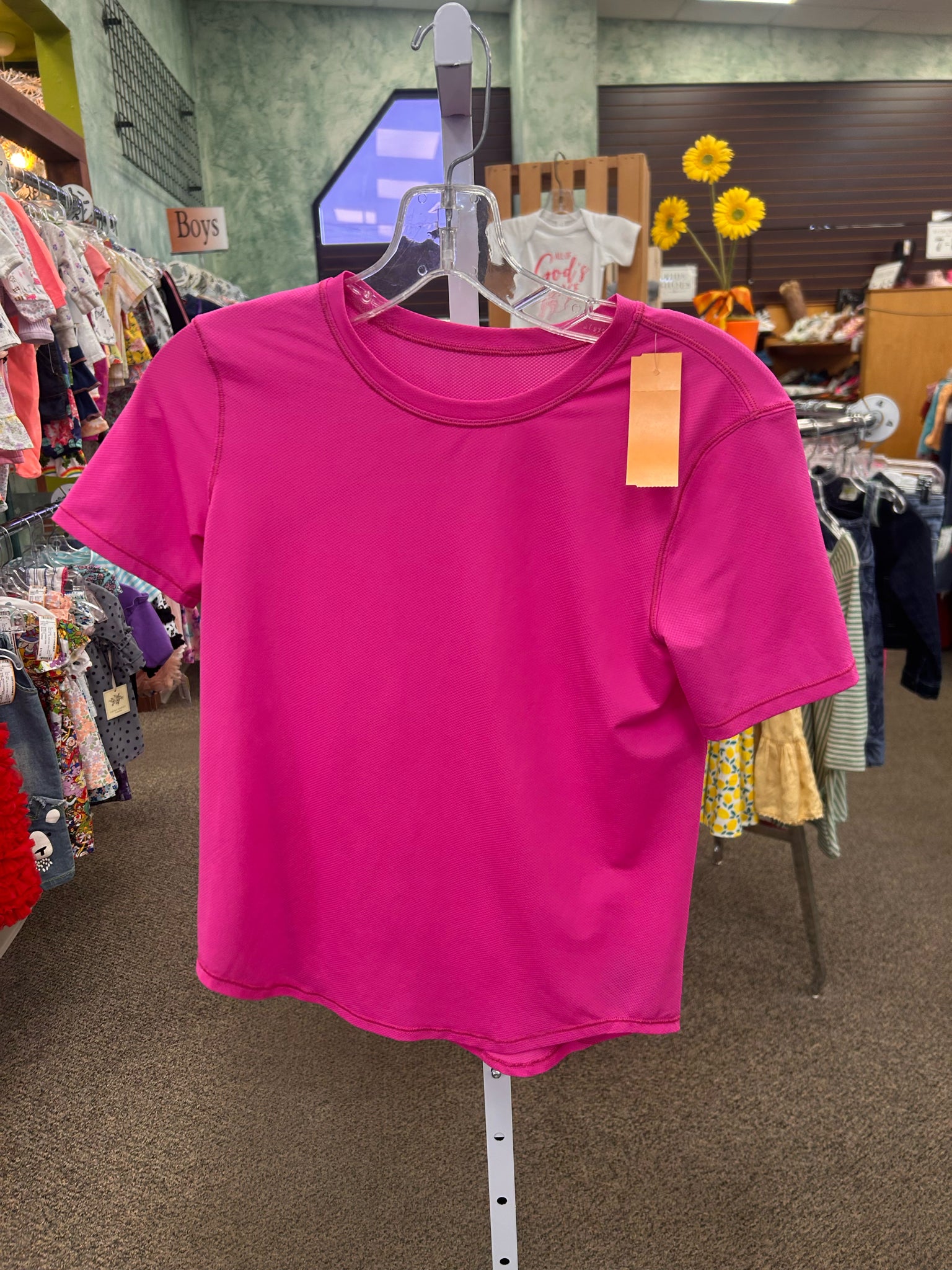 Pre-owned Lululemon Hot pink Short Sleeve Size: XS Designer Blouse
