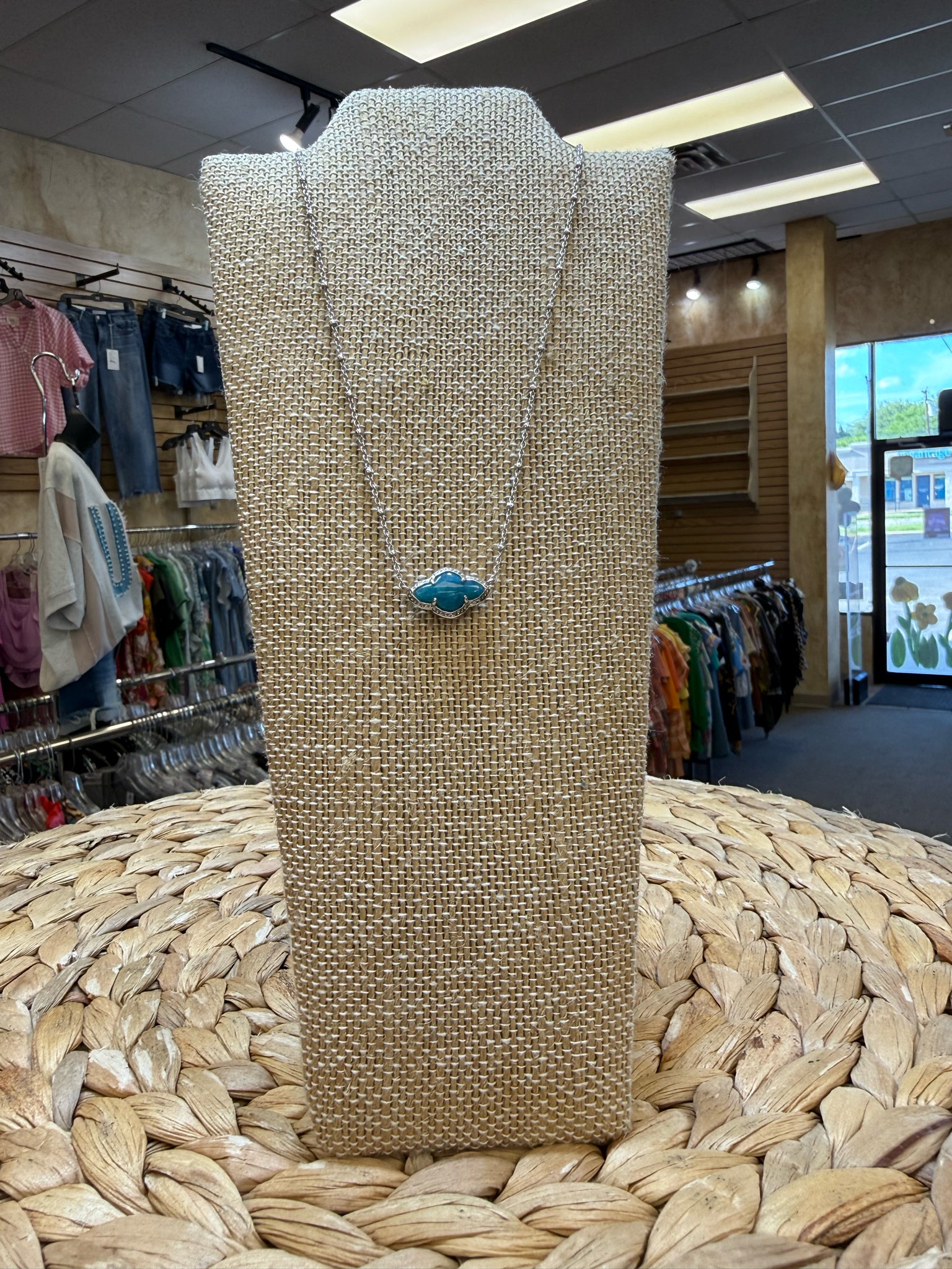 Pre-owned KENDRA SCOTT STERLING SILVER Turquoise Designer Necklace