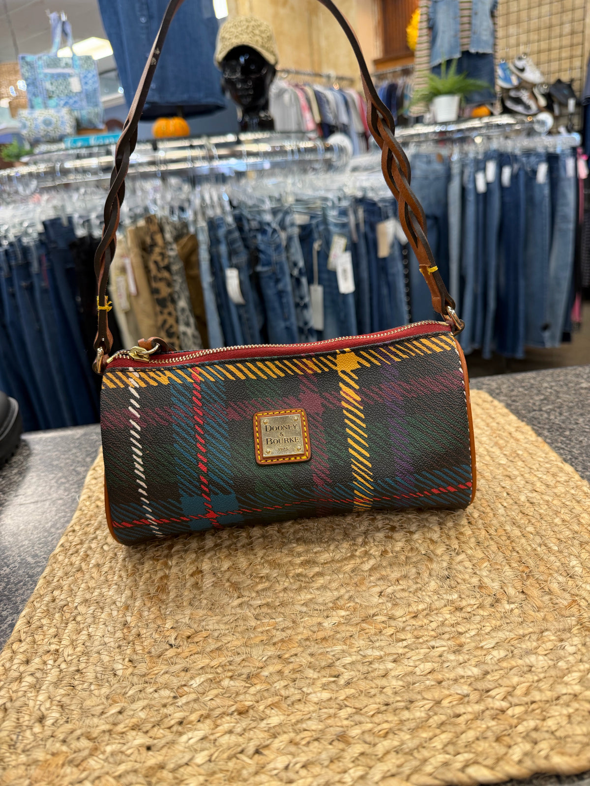 Pre-owned DOONEY&BOURKE Brown Multi Print Shoulder Designer Purse