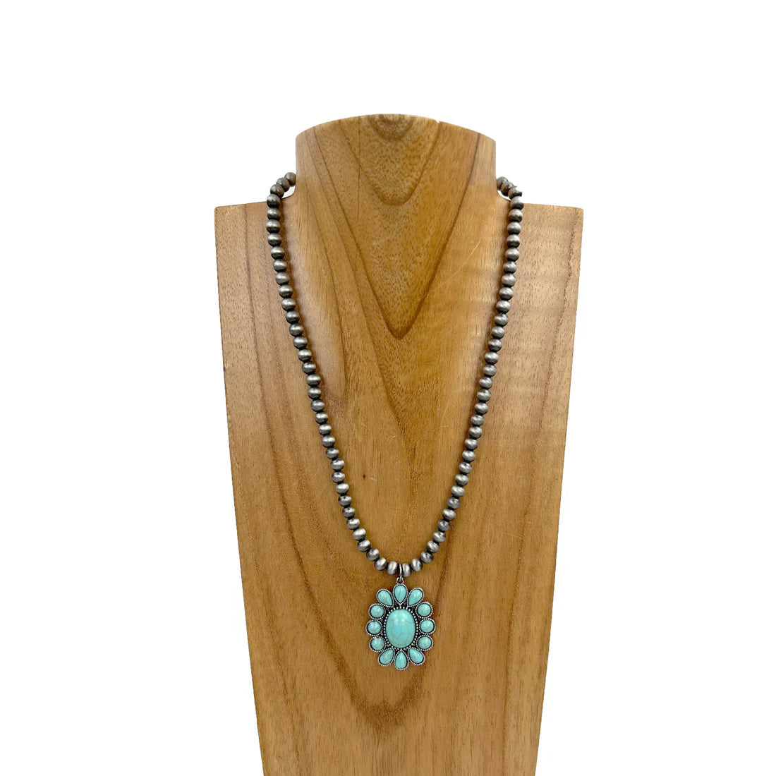 New WESTERN PEWTER Turquoise Necklace