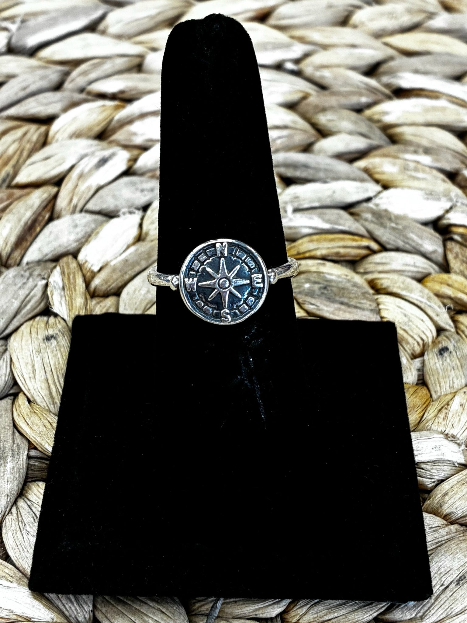Pre-owned JAMES AVERY STERLING SILVER Black Ring Size 10 Designer Ring
