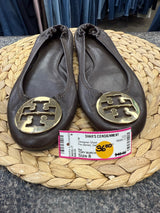 Pre-owned TORY BURCH Dark brown Gold Size 8 Designer Shoe