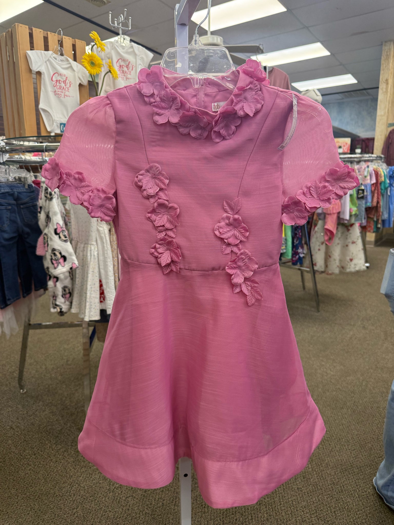 Pre-owned GB Dark pink GIRLS SZ: 8 Short Sleeve Girls Dress