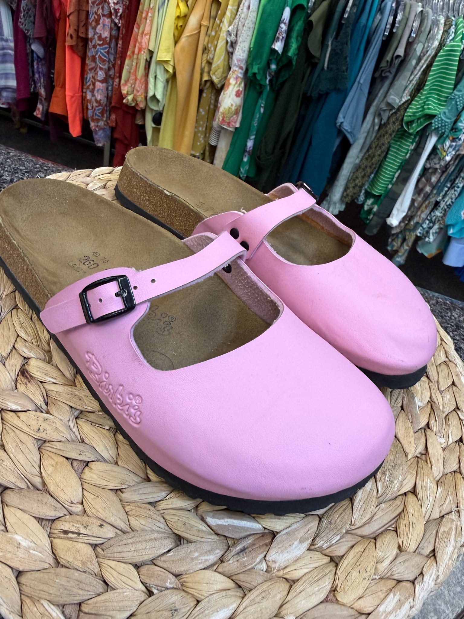 Pre-owned Birki's Pink Brown Inside Size 9.5 Sandal