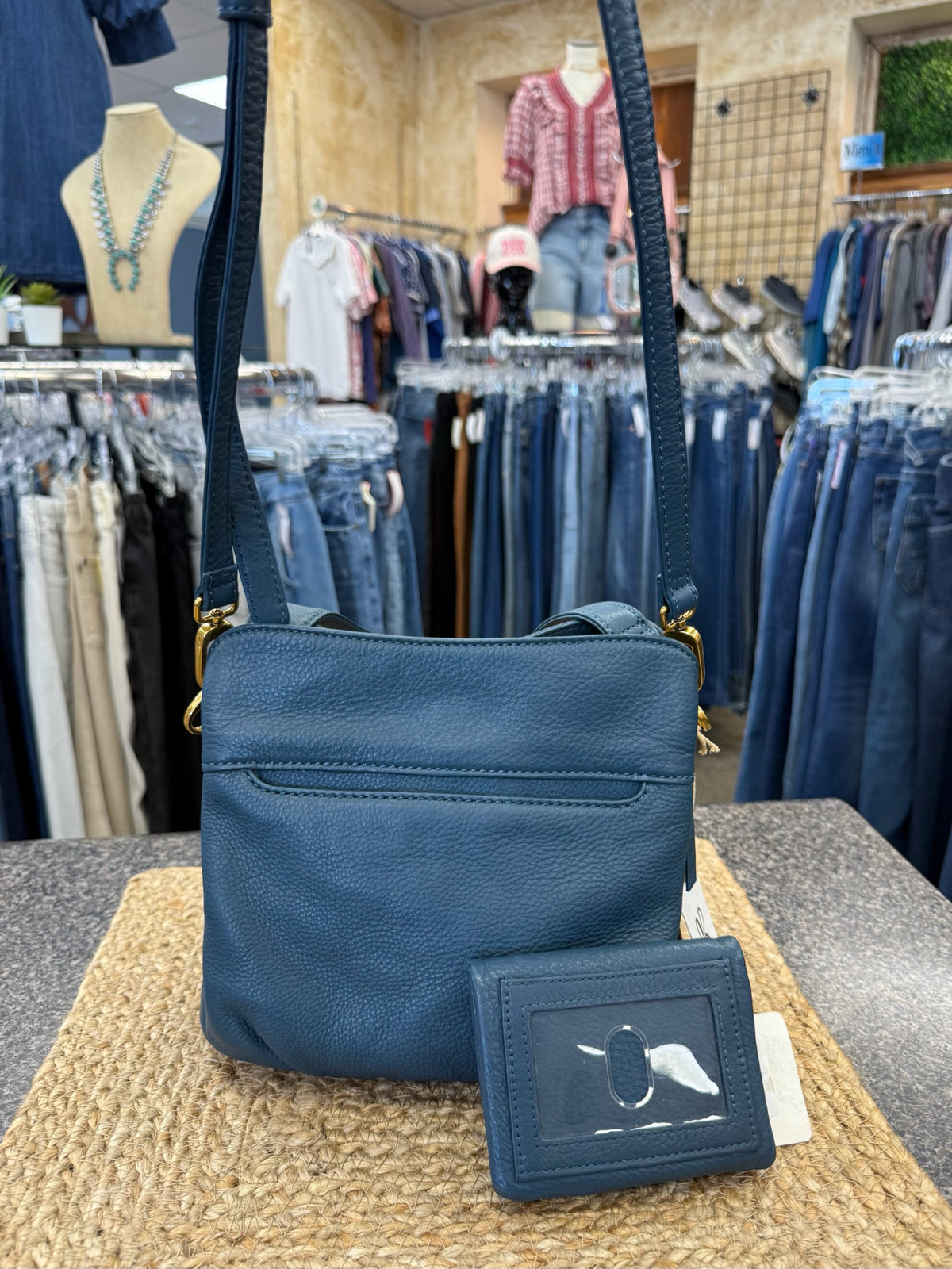 Pre-owned HOBO Dark teal Gold Trim Designer Purse Set