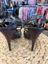 Pre-owned TORY BURCH Dark brown Gold Size 10 Heel