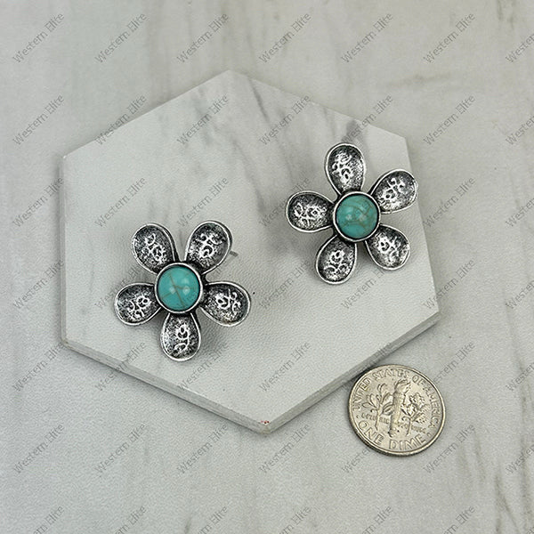 New WESTERN Silver Turquoise Earring