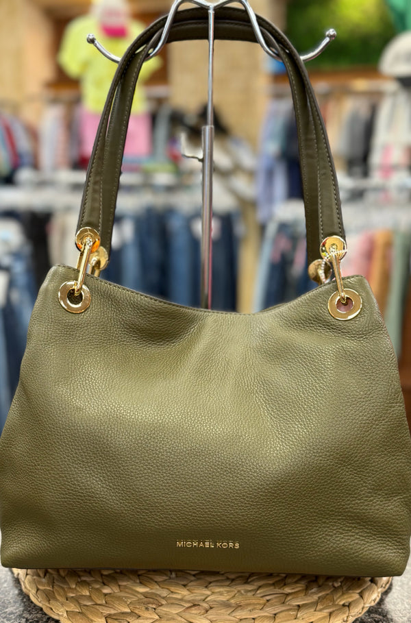 Pre-owned MICHAEL KORS Olive Shoulder Designer Purse