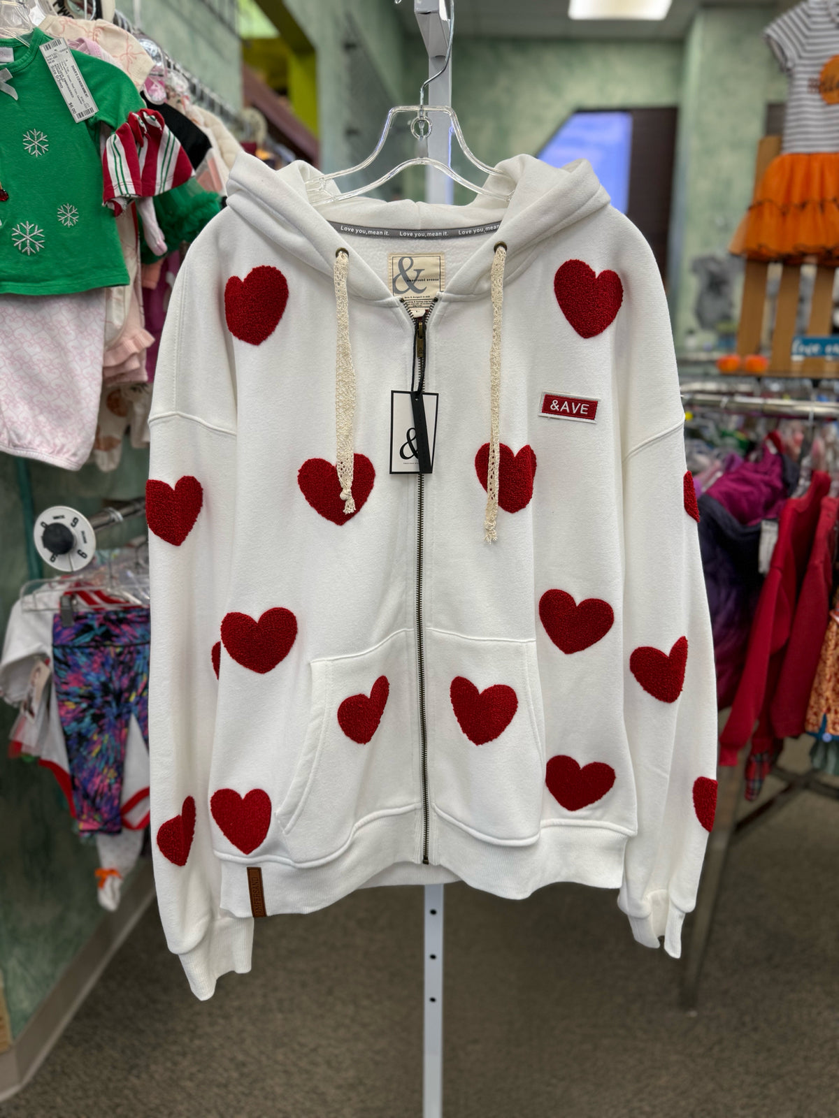 New with Tag AMPERSAND AVENUE White Red Print Size: L Long Sleeve Jacket