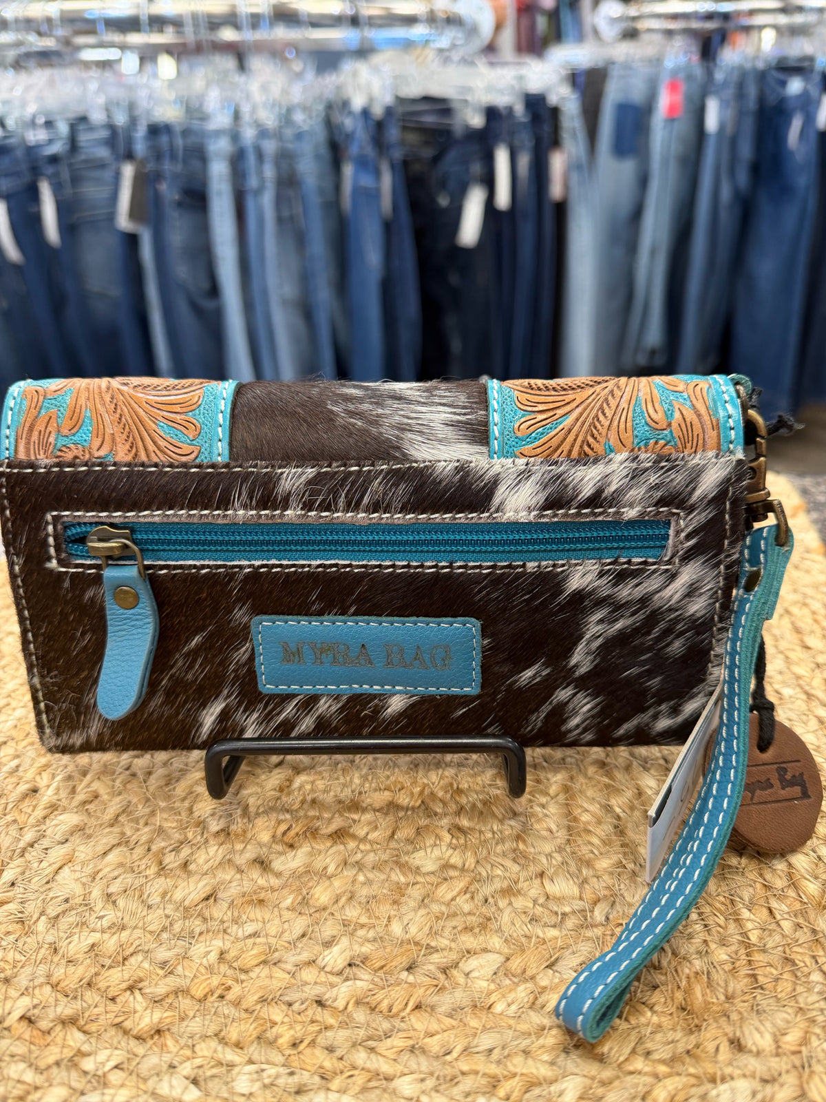 New with Tag Myra Bag Cowhide Turquoise WALLET SIZE M Wallet