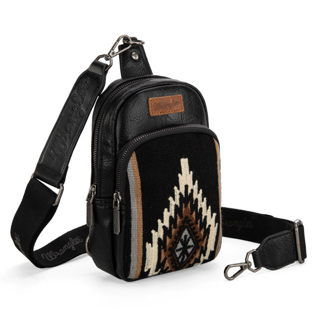 New WRANGLER Black Print S Sling Purse
