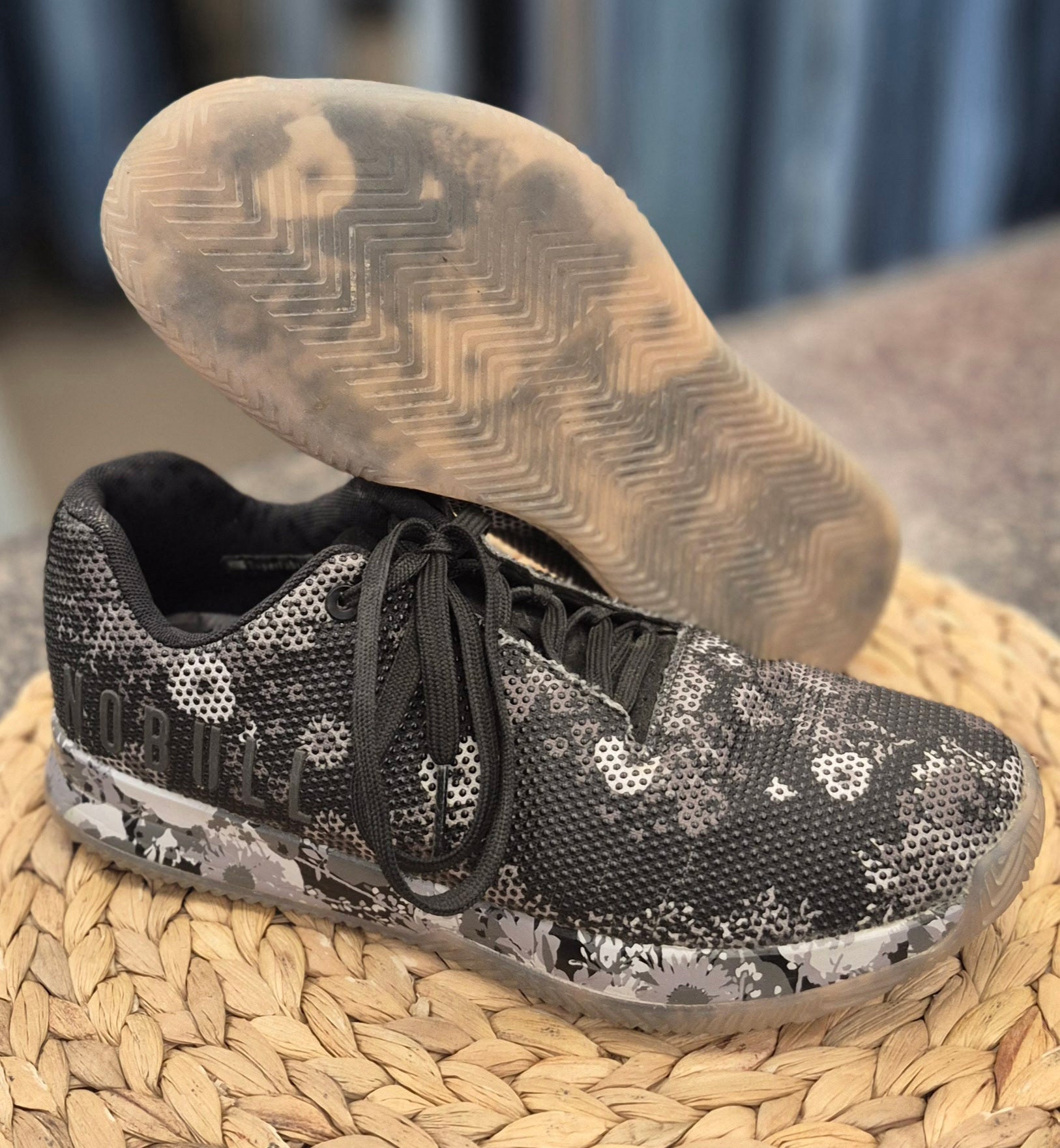 Pre-owned No Bull Black Gray Print Size 10 Designer Sneaker