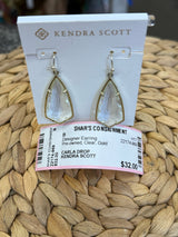 Pre-owned KENDRA SCOTT Clear Gold Designer Earring