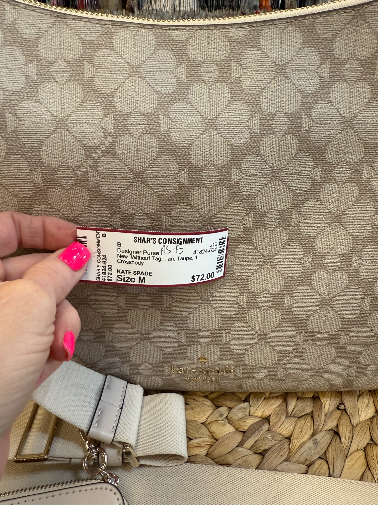 New  Without Tag KATE SPADE Tan Taupe Crossbody Designer Purse