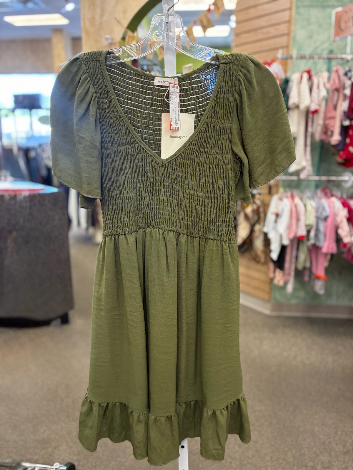 New with Tag RUORAYVAN Dark green Size 6 Short Sleeve Dress