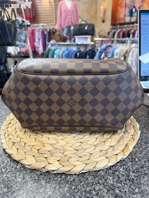New  Without Tag LOUIS VUITTON Dark Brown Signature Shoulder Designer Purse