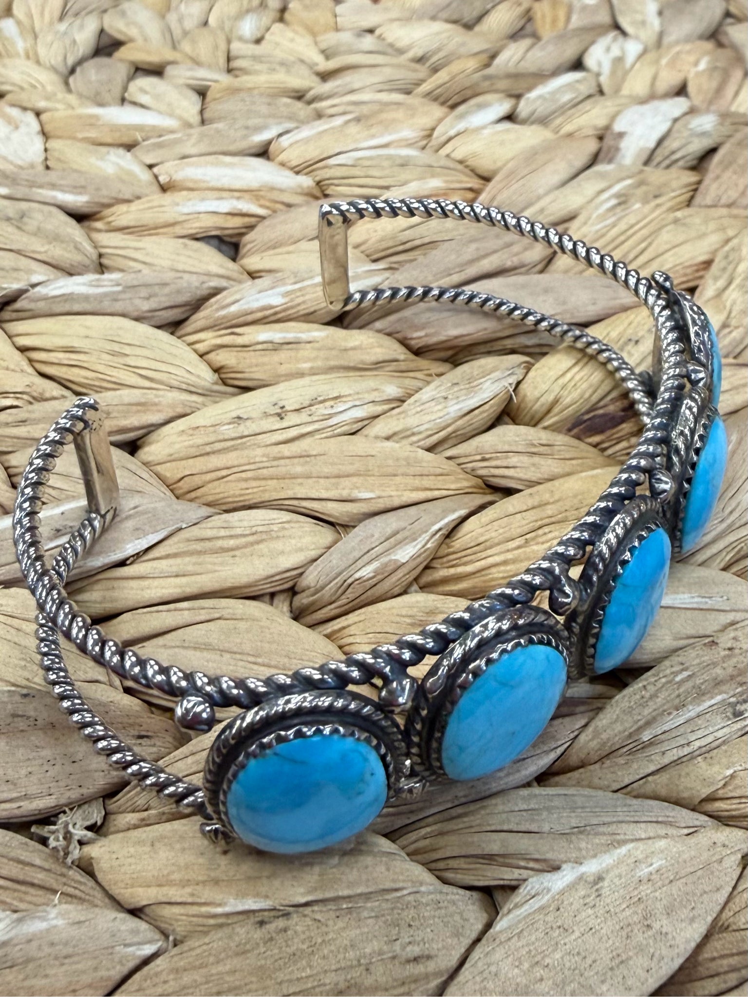 Pre-owned Sterling Silver STERLING SILVER Turquoise Designer Bracelet