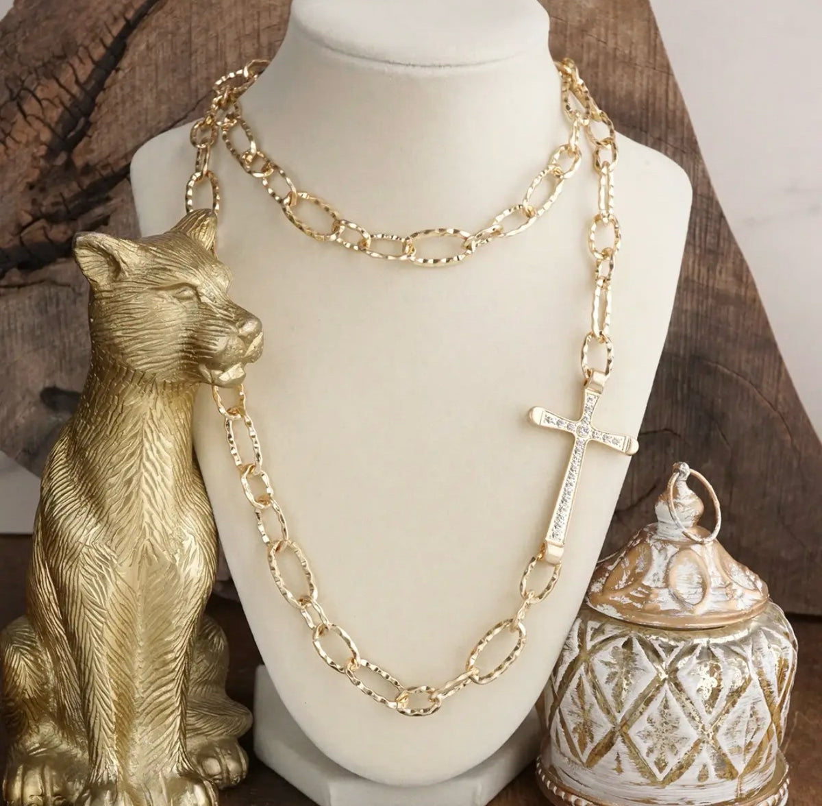 New PENNY Gold clear Necklace