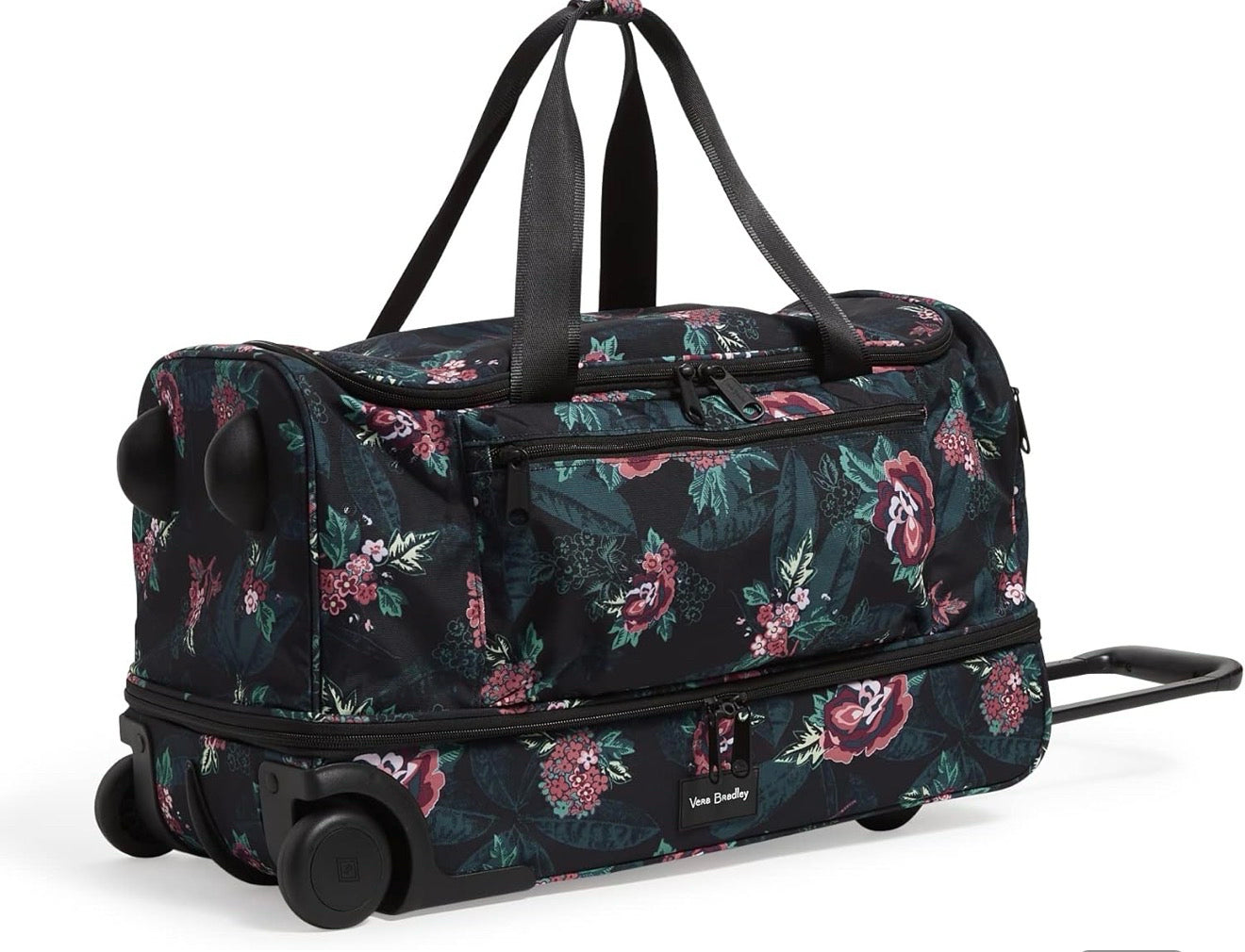 Pre-owned VERA BRADLEY Black floral Dark Teal Designer Purse