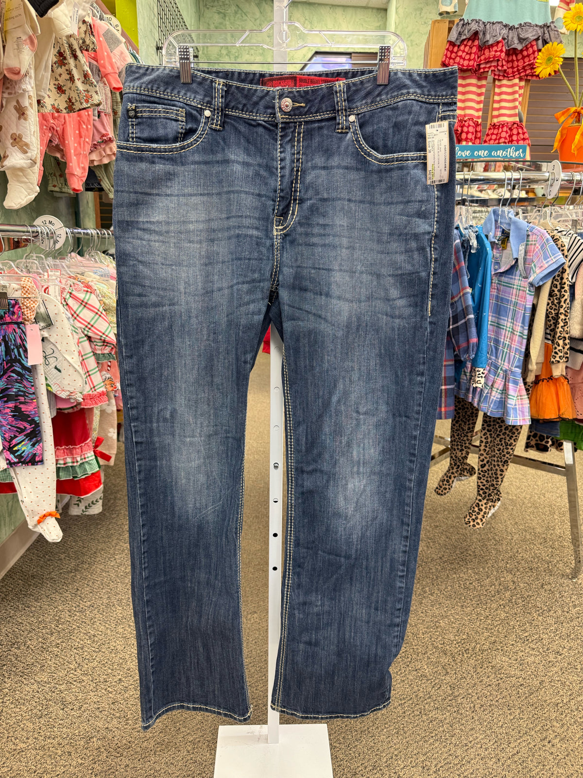 Pre-owned Rock&Roll BLUE DENIM Mens Size 38 34 MENS Jean