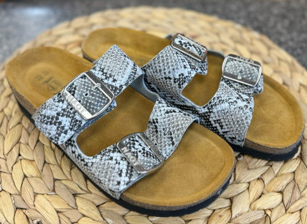 Pre-owned NAOT Snakeskin Gray Size 5 Designer Sandal