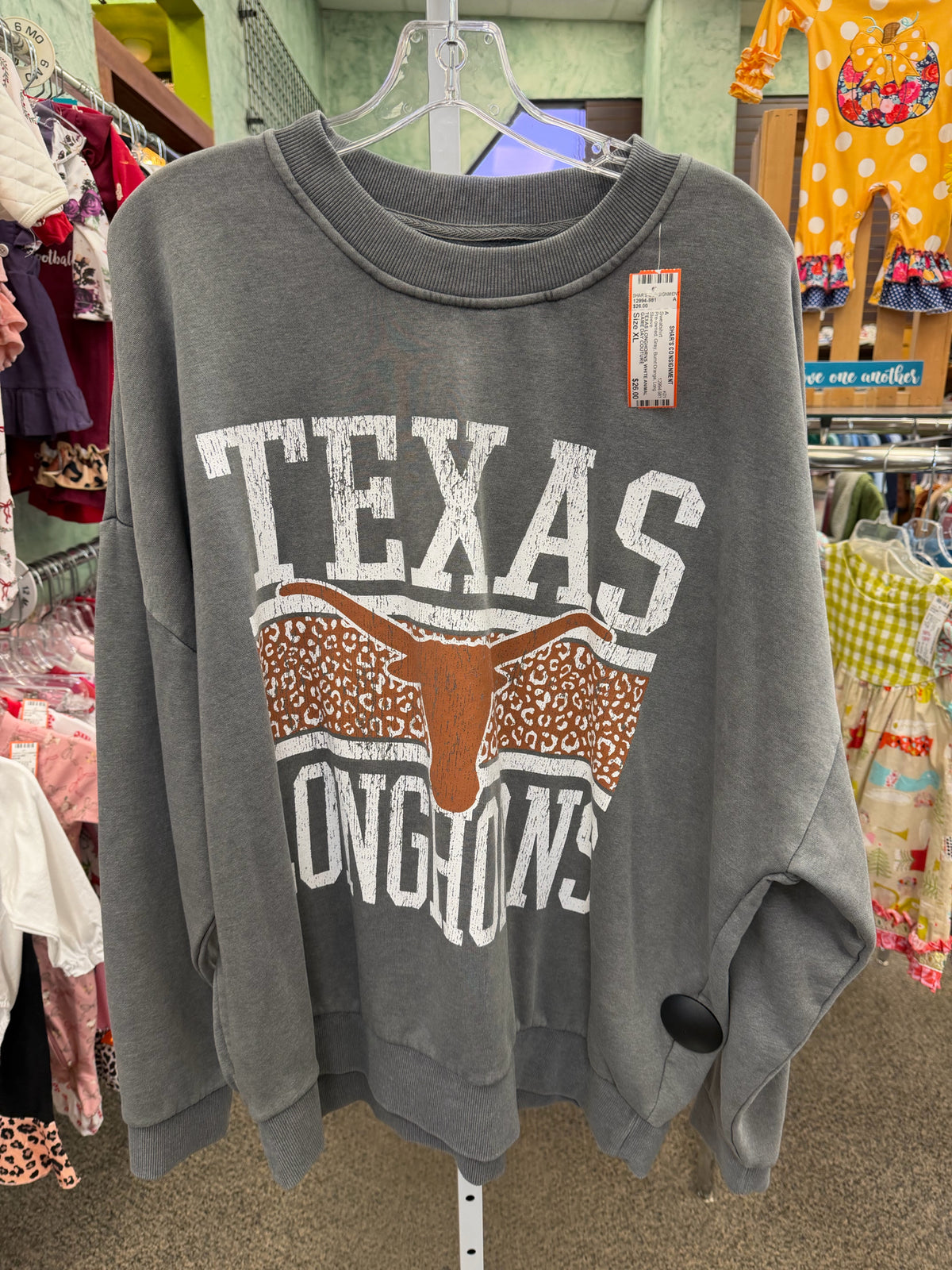 Pre-owned GAME DAY COUTURE Gray Burnt Orange Size XL Long Sleeve Sweatshirt