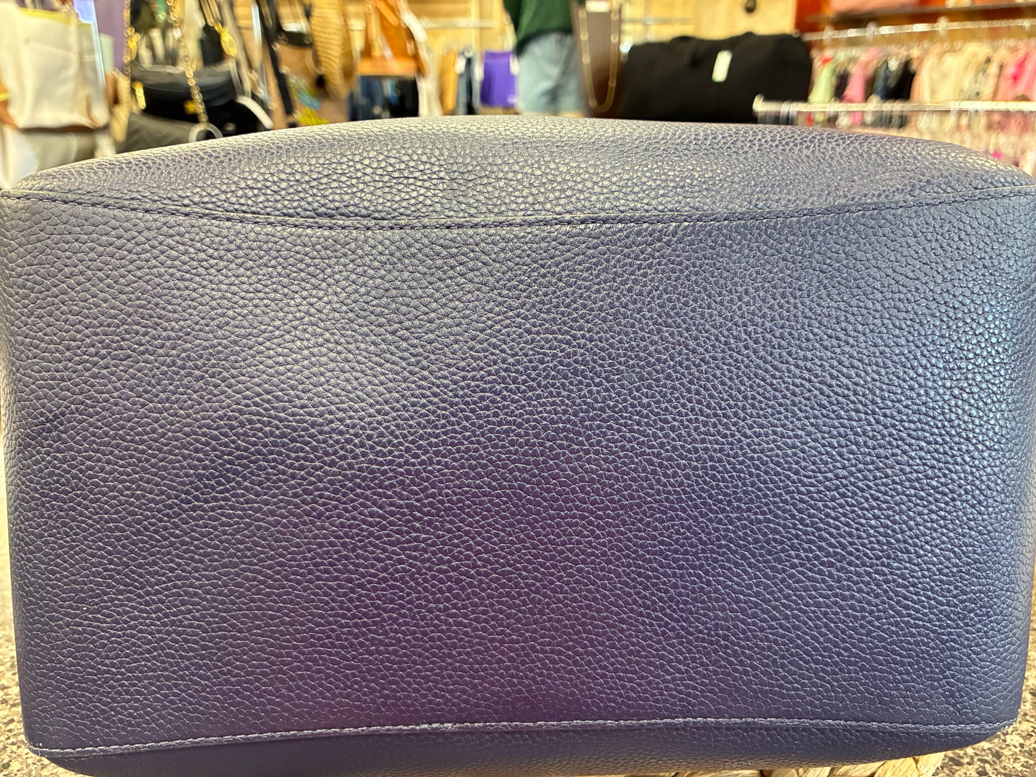 Pre-owned KATE SPADE Navy Gold Trim Tote Designer Purse