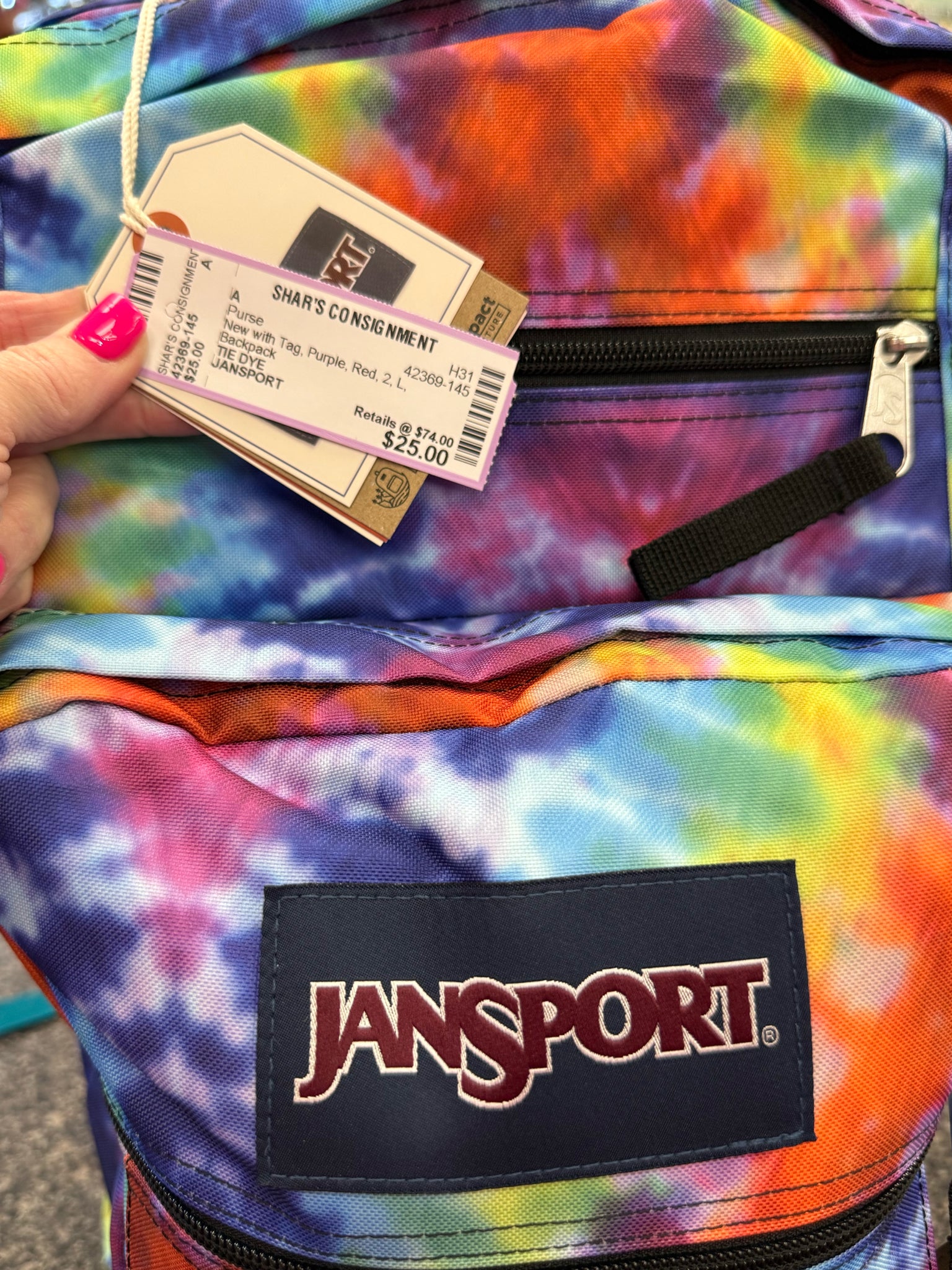 New with Tag JANSPORT Purple Red L Backpack Purse