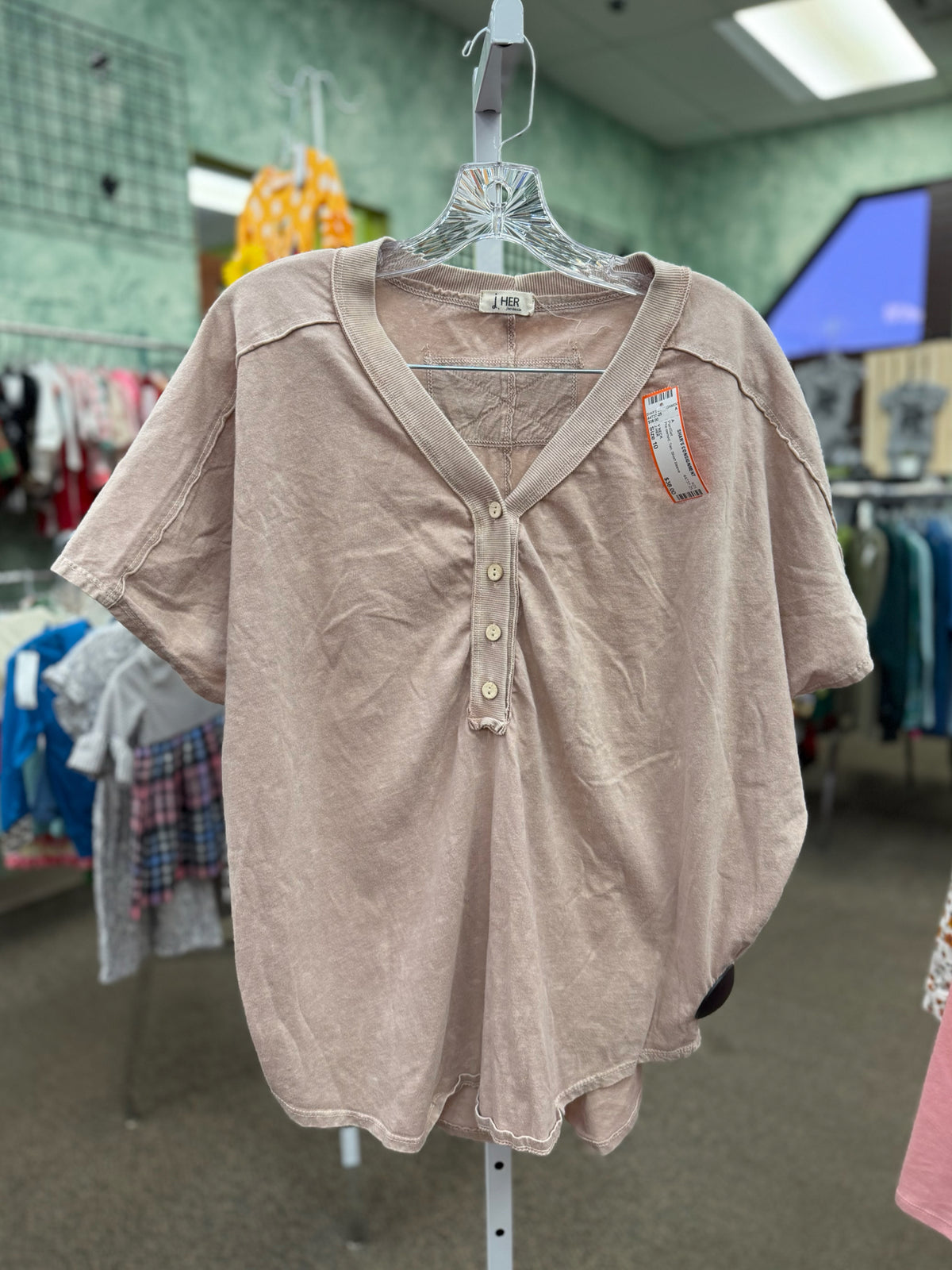 Pre-owned J.HER Tan Dr Size 10 Short Sleeve PantSet