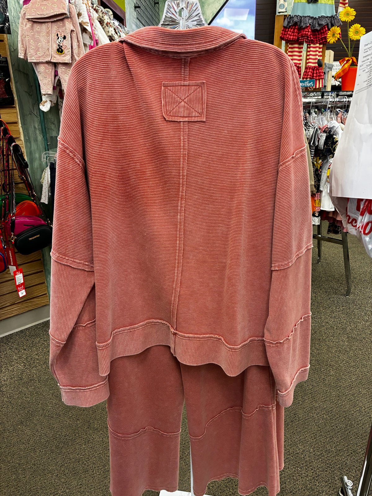 Pre-owned EASEL Peach Dr Size 12 Long Sleeve PantSet