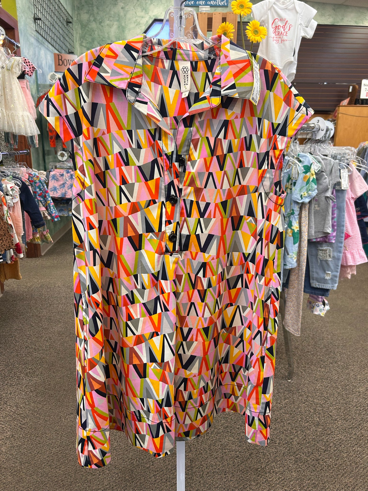 Pre-owned UNCLE FRANK Multi Color Off-white Size 6 Short Sleeve Designer Dress