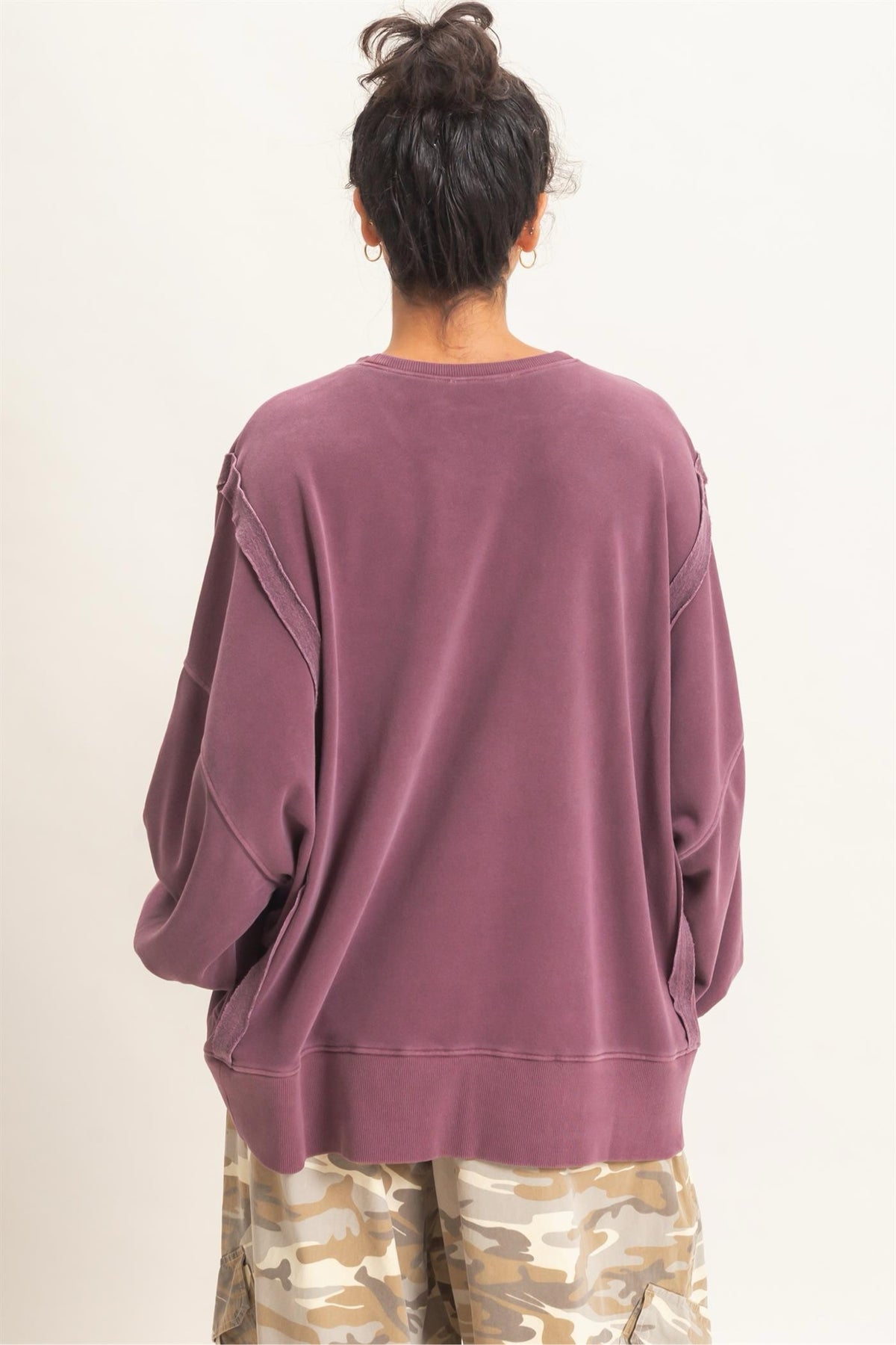 New DOUBLE ZERO Plum Size S Long Sleeve Sweatshirt