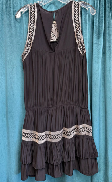 New with Tag Ramy Brook Black Cream Trim Size 8/10 Sleeveless Designer Dress